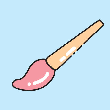 Paint brush vector illustration in flat style. Paint brush icon.のイラスト素材