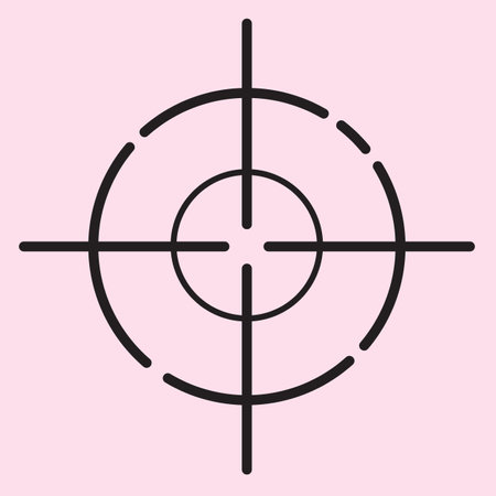 Crosshair icon on pink background.のイラスト素材