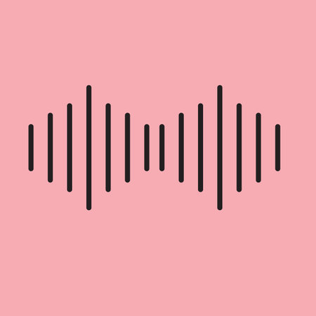 Sound wave vector icon. Sound wave isolated on pink background. Vector illustration.のイラスト素材