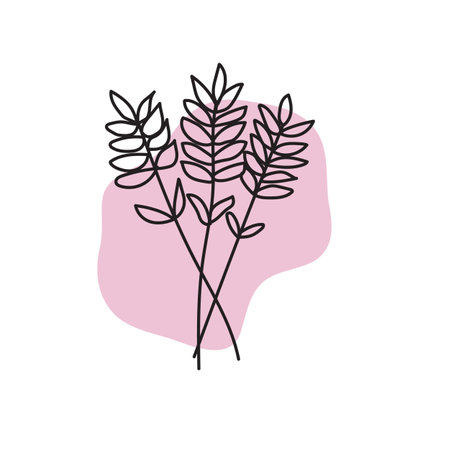 branch with leafs nature ecology isolated icon vector illustration desingのイラスト素材