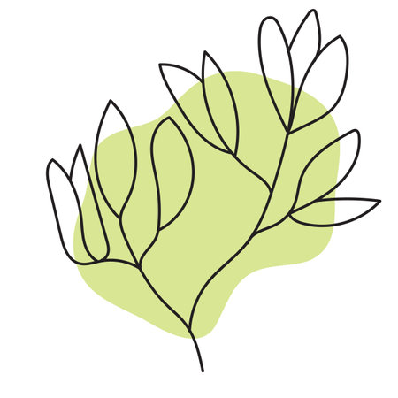 branch with leafs plant ecology icon vector illustration design vector illustration designのイラスト素材
