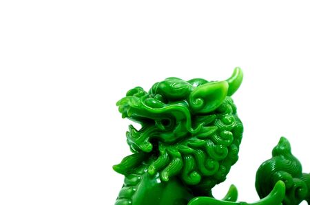 a photo of thai art lion stature isolatedの写真素材