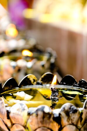 Image of Wax light in temple,Chiangmai,Thailandの写真素材