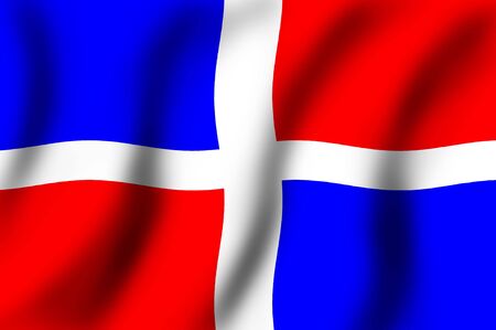 Flag of Dominican Republic, full frame, close-upの写真素材