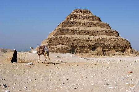 Ancient step pyramid of Djoser (Zoser), Saqqara, Egypt                                の写真素材