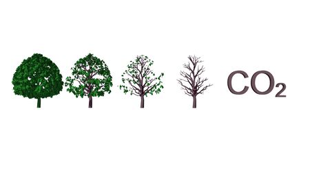 Abstract CO2 illustration isolated over white backgroundの写真素材