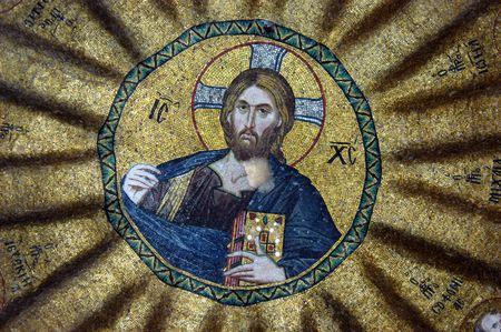 Mosaic of Jesus Christ, Hora church, Istanbul, Turkeyのeditorial素材