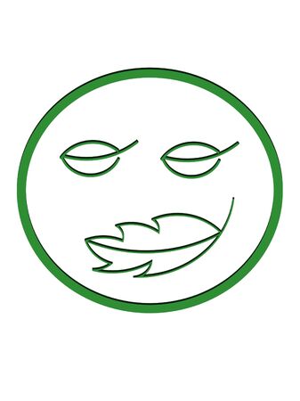 Abstract ecology illustration with smiley illustration against white backgroundの写真素材