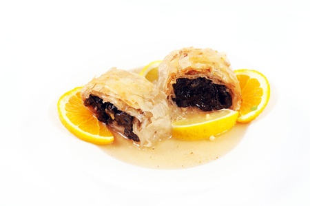 Delicious baklava dessert, famous oriental cakeの写真素材