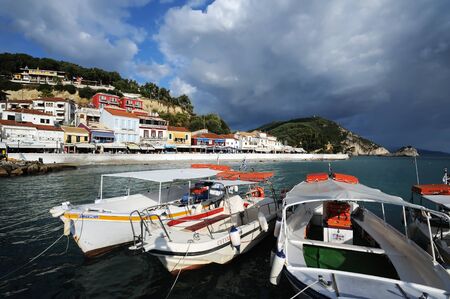 PARGA- SEPTEMBER 21: Aerial view of traditional Greek vilage Parga on September 21, 2011 in Parga,...