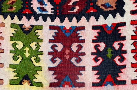 Hand woven kilim pattern, patchwork from Balkan`s