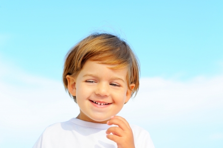 Portrait of funny lovely little girlの写真素材