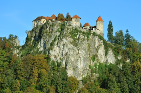BLED-OCTOBER 19 Historical castle in Bled, Slovenia on October 19,2012 The historic town with castle is one of most preserved midle age architectural heritage in Slovenia のeditorial素材