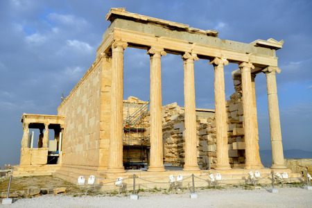 Erechteion, Parthenon on the Acropolis in Athens, Greeceの写真素材