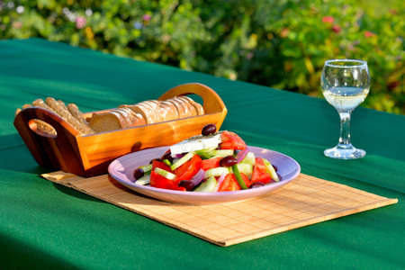 Traditional Greek saladの写真素材