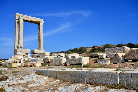 Portara of Naxos, famous landmark of Cyclades, Greeceの写真素材