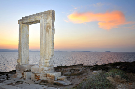 Portara of Naxos, famous landmark of Cyclades, Greeceの写真素材
