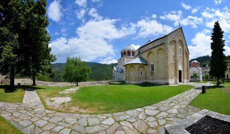 Studenica monastery, Serbian orthodox monastery located near city of Kraljevoの写真素材