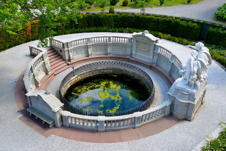 Wellhead of Danube river in Donaueschingen in Germanyの写真素材