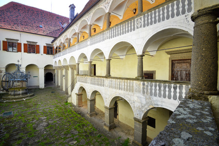 RIEGERSBURG, AUSTRIA - APRIL 28:Old medieval fortification and castle Riegersburg, on April 28, 2018. in Riegersburg, Austriaのeditorial素材