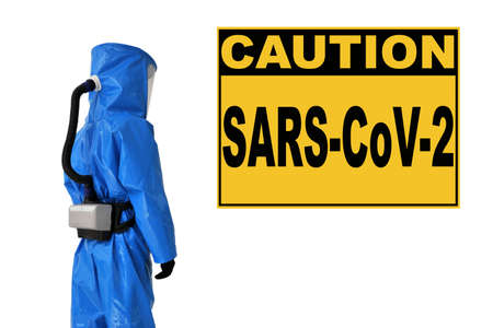 Corona virus pandemic caution sign