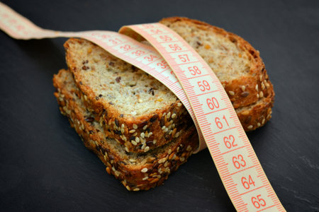 High fibre wholegrain bread, healthy food concept