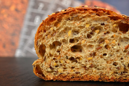 High fibre wholegrain bread, healthy food concept