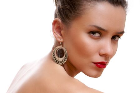 Portrait an attractive young ladyの写真素材