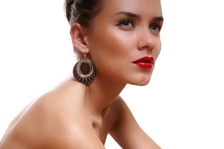 Portrait an attractive young ladyの写真素材