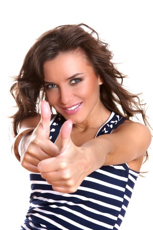 Sexy stunning brunette beauty  on white bacgroundの写真素材