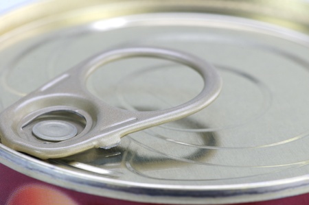 Closeup of a aluminum tin can topの写真素材