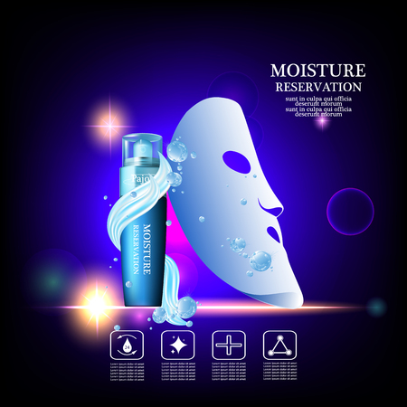 Pajoy moisture cream reservation, Improves moisture absorption for skin in the  splash water and silk maskのイラスト素材
