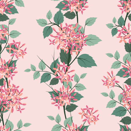 Blooming flowers seamless pattern on pastel mood,vector illustrationのイラスト素材