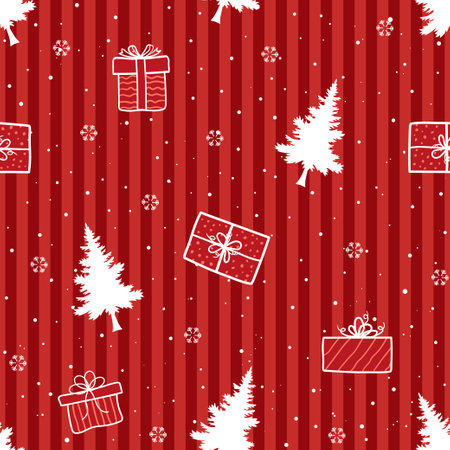 Winter holiday seamless pattern,celebrate theme for Christmas or New Year decorative,vector illustrationのイラスト素材