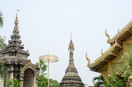 The architecture of the temple in northern Thailand.の写真素材