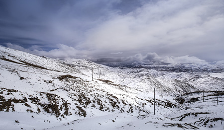 Snowy Himalaya mountain in the Everest national Park, Tibetの写真素材