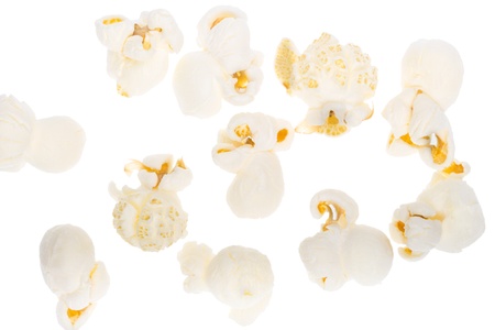 Popcorn isolated on whiteの写真素材