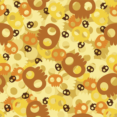 Abstract seamless skull background in golden colors  のイラスト素材