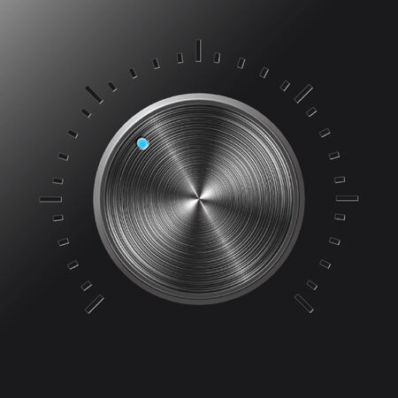 Dial knob, dark grey, blue led light  Global swatches のイラスト素材