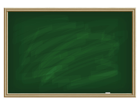 Green school board with a chalk, isolated on whiteのイラスト素材