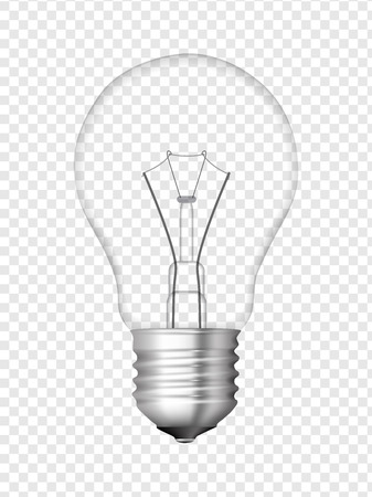 Light bulb, transparent bulb design  Realistic vector illustration  のイラスト素材
