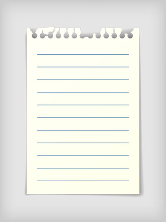 Small note paper sheet, photo realistic vector illustrationのイラスト素材