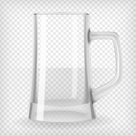 Empty beer mug  Realistic transparent vector illustration のイラスト素材