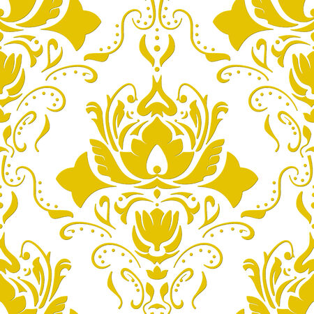 Golden colored vintage wallpaper  Seamless vector background のイラスト素材