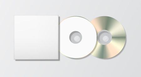 Blank disk and case template, photo realistic vector illustration.のイラスト素材