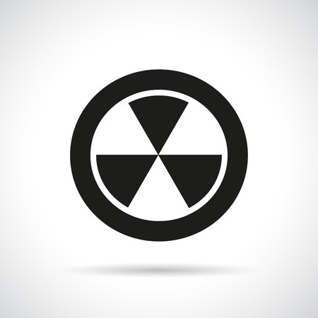 Radiation hazard symbol with a shadow. Black flat icon.のイラスト素材
