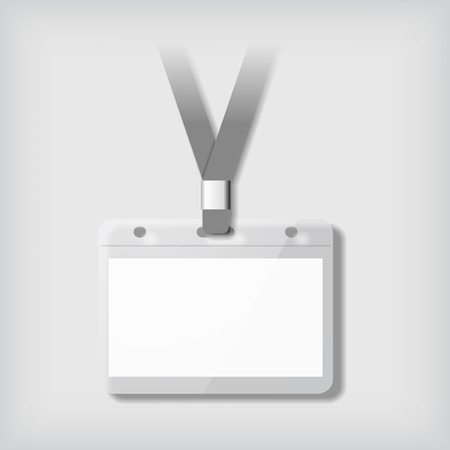 Badge template, glossy identification card with lanyard.のイラスト素材