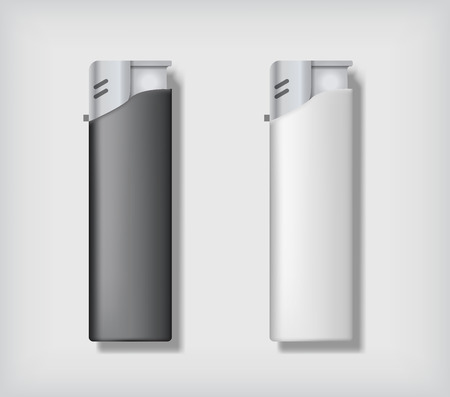 Two lighters mockup, in black and whiteのイラスト素材