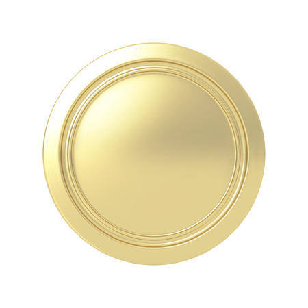 Gold medal. Round button. Highly detailed vector illustration.のイラスト素材