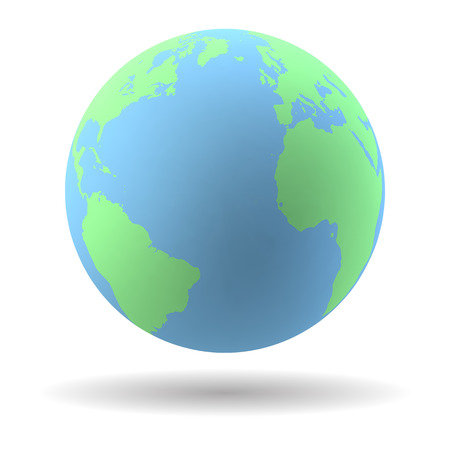 Highly detailed Earth globe with Atlantic Oceanのイラスト素材